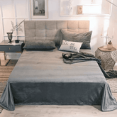 Velvet Bed Sheet - Dark Grey